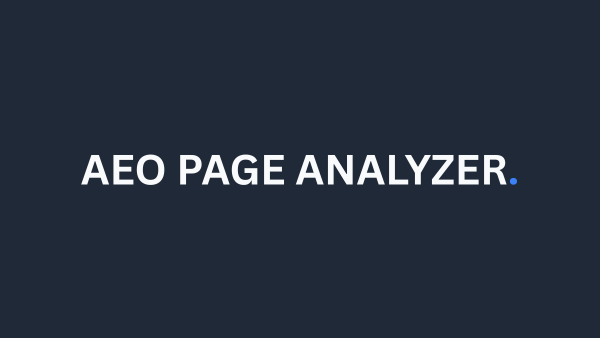 AEO Page Analyzer dashboard preview